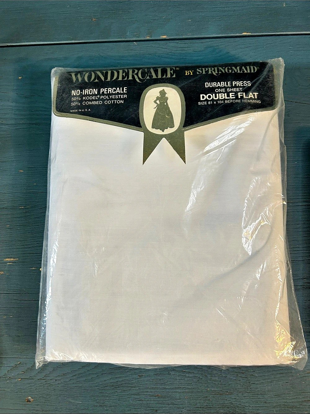 Springmaid Wondercale No-Iron Percale Double Flat Sheet White